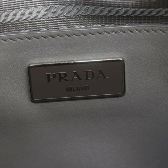 Prada Vitello Daino Top Handle Two Way Grey Leather Chrome Satchel - Picture 6 of 9